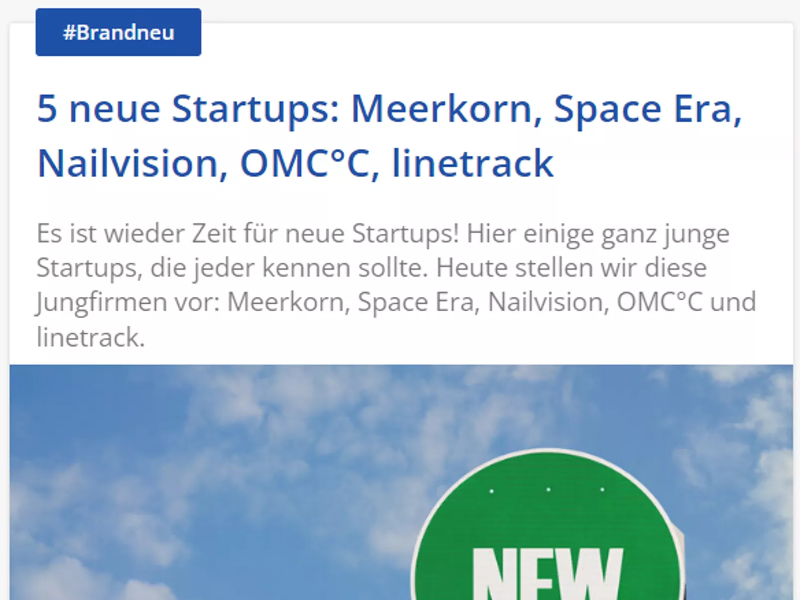 deutsche-startups.de features Linetrack as one of 5 new startups