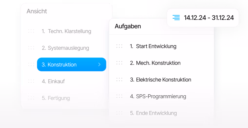 Gantt planning